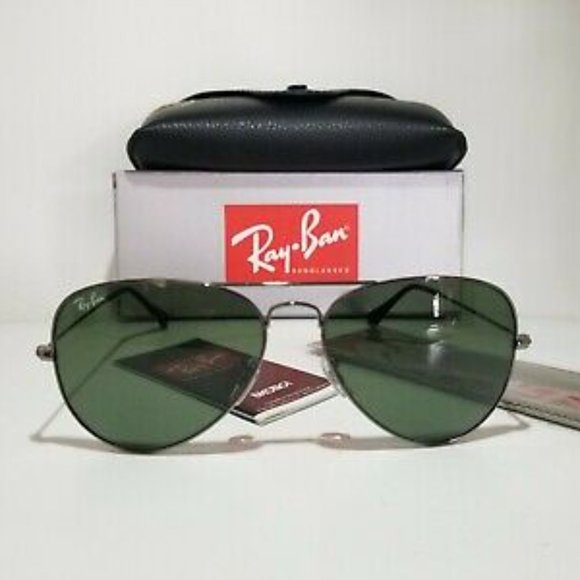 Ray Ban Grey-Green  Aviator Sunglasses